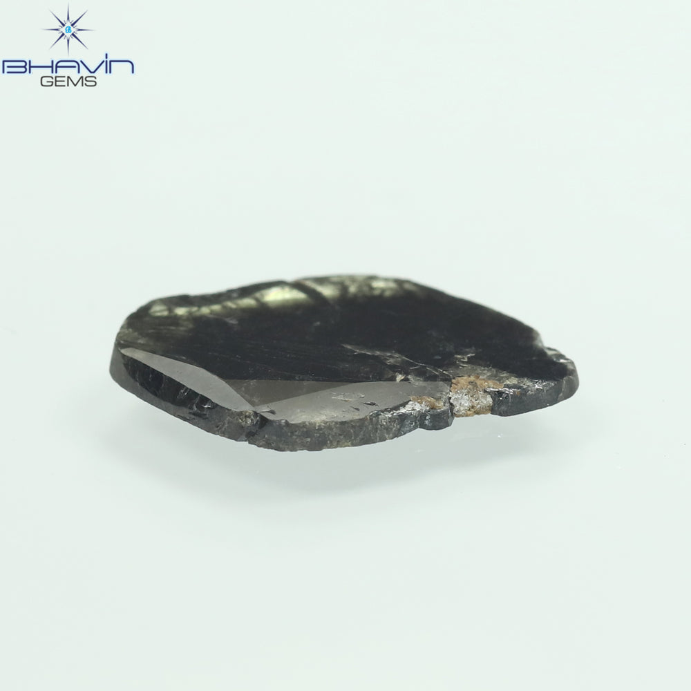 1.14 CT Slice Shape Natural Diamond Salt And Pepper Color I3 Clarity (13.00 MM)