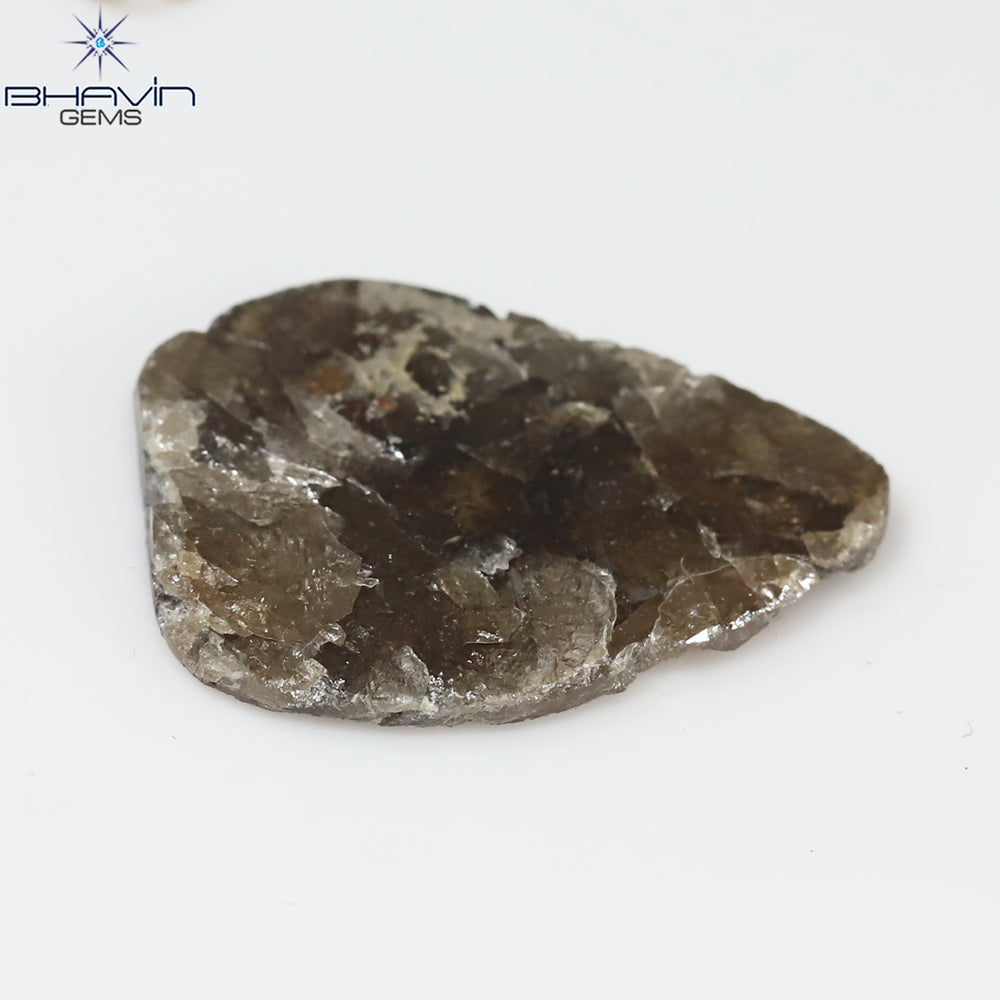 5.82 CT Slice Shape Natural Loose Diamond Brown Color I3 Clarity (20.36 MM)