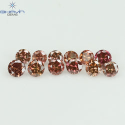 0.44 CT/12 ピース ラウンド シェイプ ナチュラル ルース ダイヤモンド ピンク カラー VS-SI クラリティ (2.25 MM)