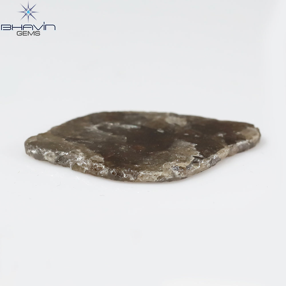 5.26 CT Slice Shape Natural Loose Diamond Brown Color I3 Clarity (23.05 MM)