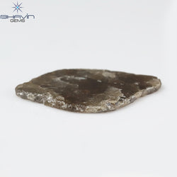 5.26 CT Slice Shape Natural Loose Diamond Brown Color I3 Clarity (23.05 MM)