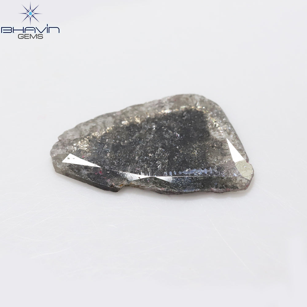 4.08 CT Slice Shape Natural Diamond Salt And Pepper Color I3 Clarity (19.63 MM)