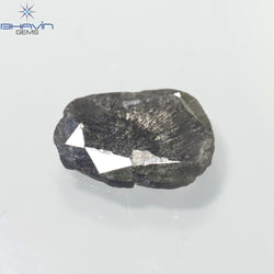 1.28 CT Slice Shape Natural Diamond Salt And Pepper Color I3 Clarity (11.76 MM)
