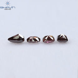 0.42 CT/4 Pcs Mix Shape Natural Diamond Pink Color SI Clarity (3.83 MM)