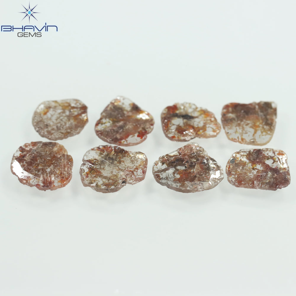 5.09 CT/8 Pcs Slice Shape Natural Loose Diamond Brown Color I3 Clarity (9.26 MM)