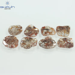 5.09 CT/8 Pcs Slice Shape Natural Loose Diamond Brown Color I3 Clarity (9.26 MM)