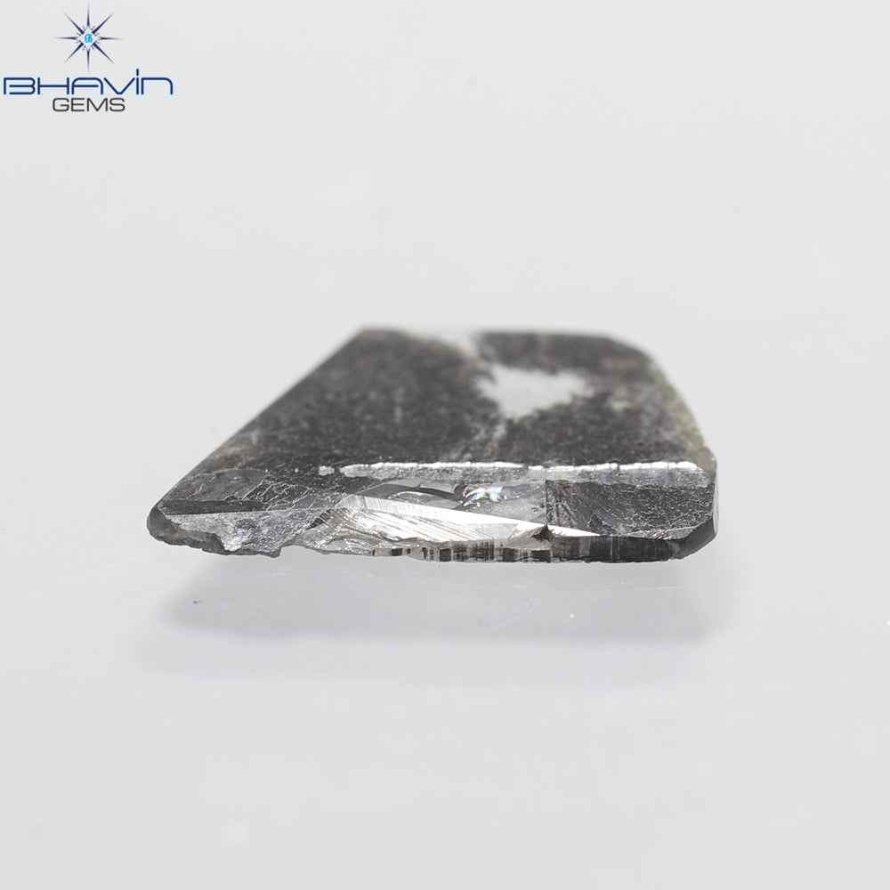 1.07 CT Slice Shape Natural Diamond Salt And Pepper Color I3 Clarity (12.09 MM)