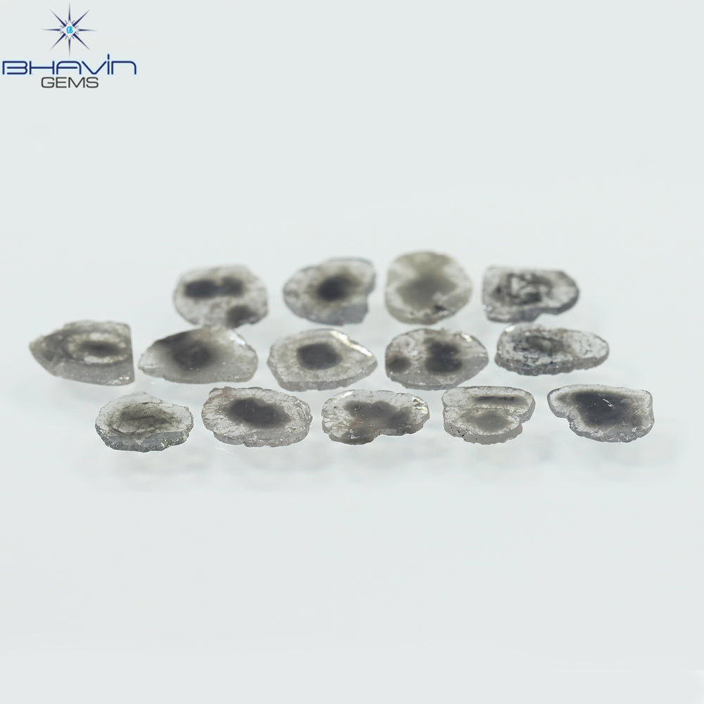 3.16 CT/14 Pcs Slice Shape Natural Diamond Salt And Pepper Color I3 Clarity (6.68 MM)