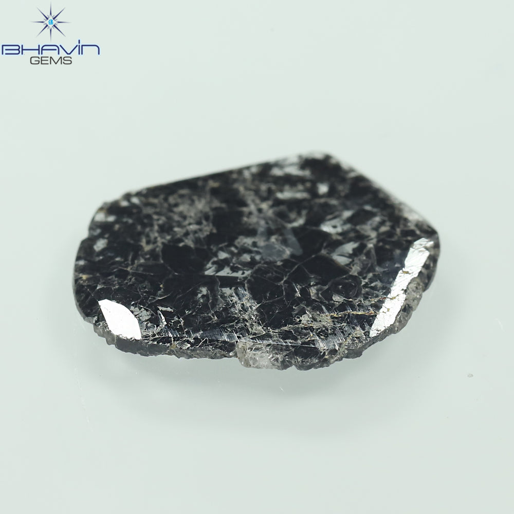 3.79 CT Slice Shape Natural Diamond Salt And Pepper Color I3 Clarity (17.00 MM)