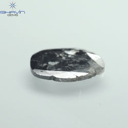1.06 CT Slice Shape Natural Diamond Salt And Pepper Color I3 Clarity (10.26 MM)
