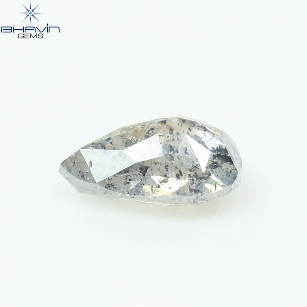 1.03 CT Pear Shape Natural Diamond Salt And pepper Color I3 Clarity (7.61 MM)