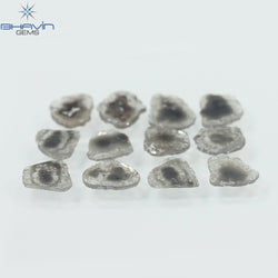 4.05 CT/12 Pcs Slice Shape Natural Diamond Salt And Pepper Color I3 Clarity (8.26 MM)