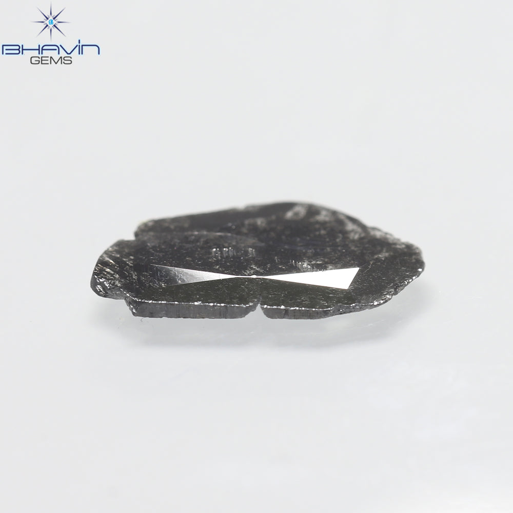 1.12 CT Slice Shape Natural Diamond Salt And Pepper Color I3 Clarity (13.00 MM)