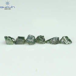 5.14 CT/20 PCS Green Color Rough Diamond Natural loose Diamond I3 Clarity (4.08 MM)