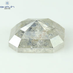 1.41 CT スクエア エメラルド ダイヤモンド ホワイト ソルト アンド ペッパー カラー クラリティ I3 (7.20 MM)