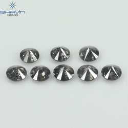 1.84 CT/8 Pcs Round Shape Natural Loose Diamond Salt And pepper Color I3 Clarity (3.82 MM)