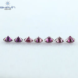 0.39 CT/7 PCS Round Diamond Pink Color Natural Diamond I1 Clarity (2.40 MM)