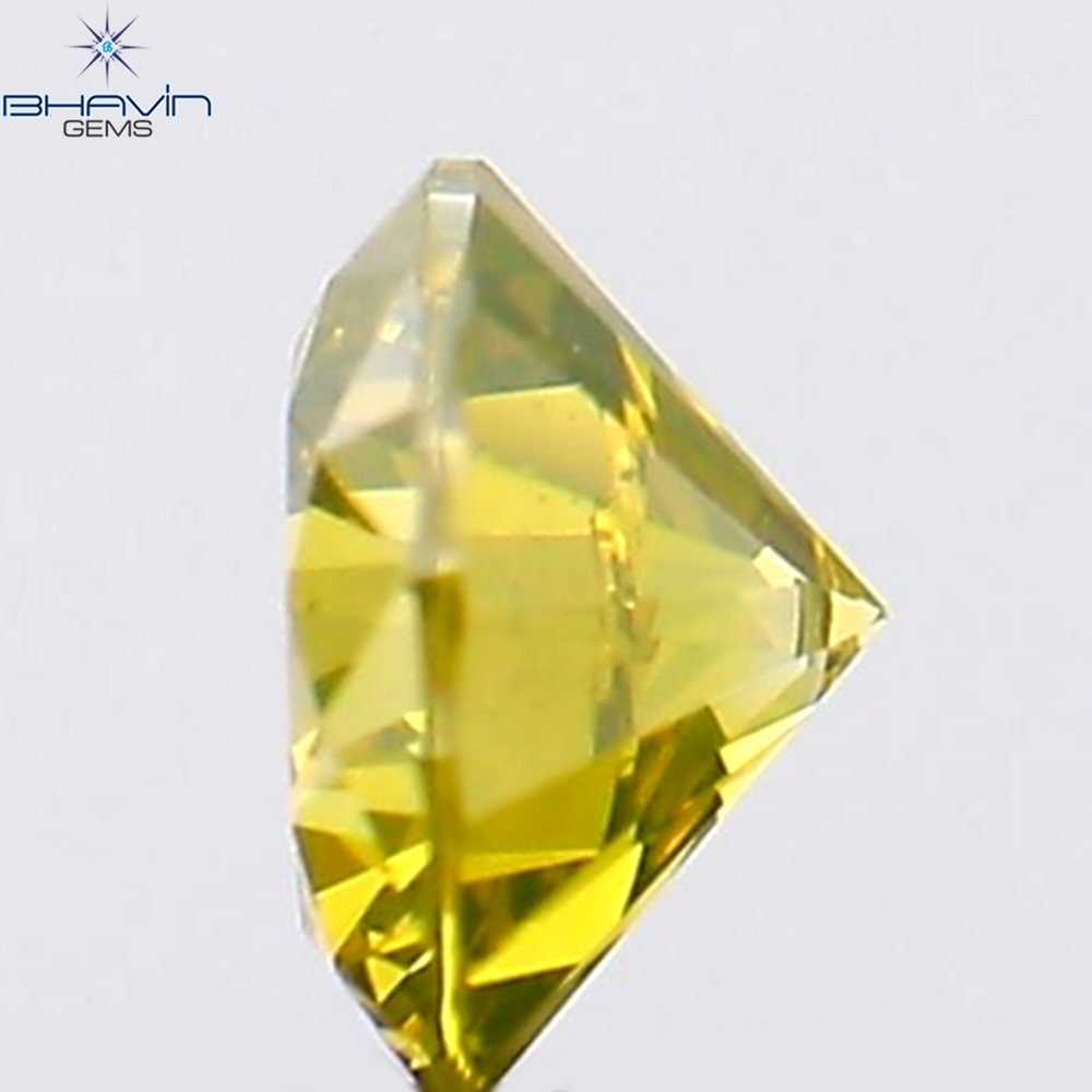 0.12 CT Round Shape Natural Diamond Green Yellow Color VS2 Clarity (3.19 MM)