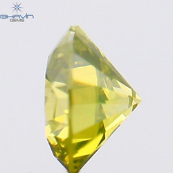 0.15 CT Round Shape Natural Diamond Green Yellow Color SI1 Clarity (3.44 MM)