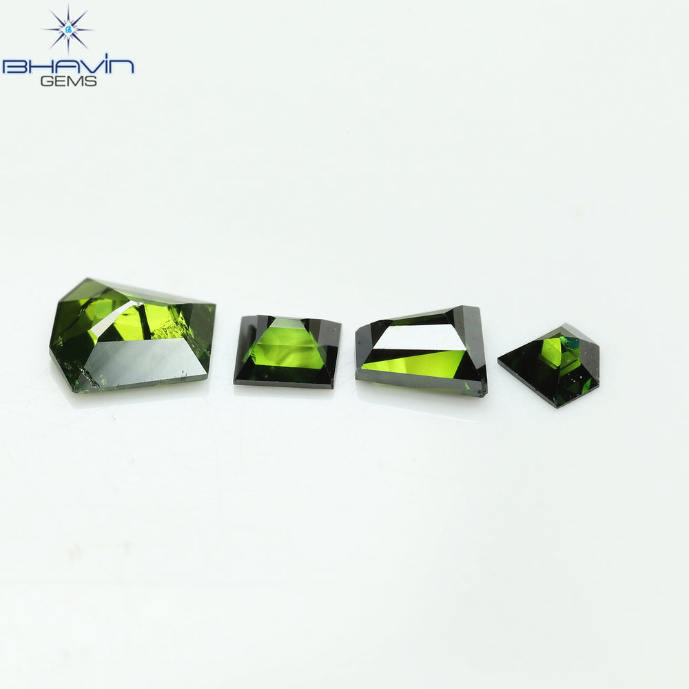 0.53 CT/4 Pcs, Mix Diamond, Green Color, SI2 Clarity