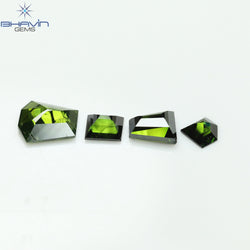 0.53 CT/4 Pcs, Mix Diamond, Green Color, SI2 Clarity