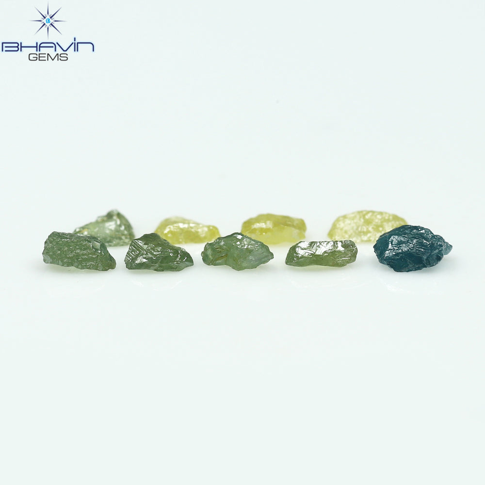 0.76 CT/9 PCS Rough Shape Enhanced Mix Color Natural Diamond I3 Clarity (3.58 MM)