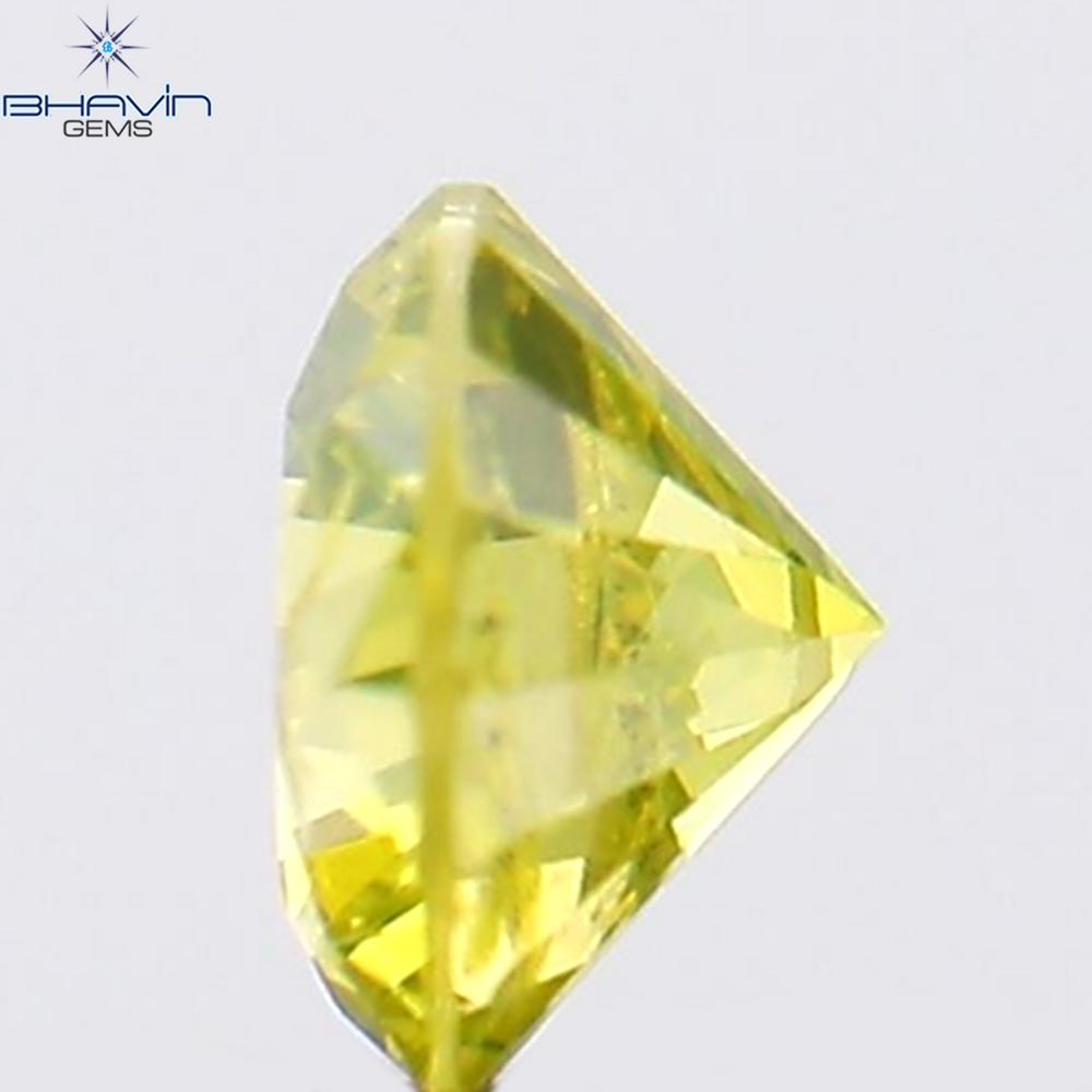0.13 CT Round Shape Natural Diamond Green Yellow Color SI2 Clarity (3.19 MM)