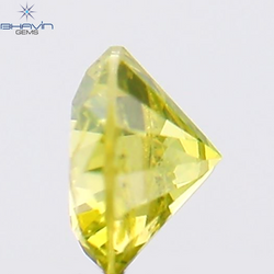 0.13 CT Round Shape Natural Diamond Green Yellow Color SI2 Clarity (3.19 MM)
