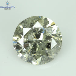 0.63 CT Round Shape Natural Loose Diamond Salt And Pepper Color I2 Clarity (5.55 MM)