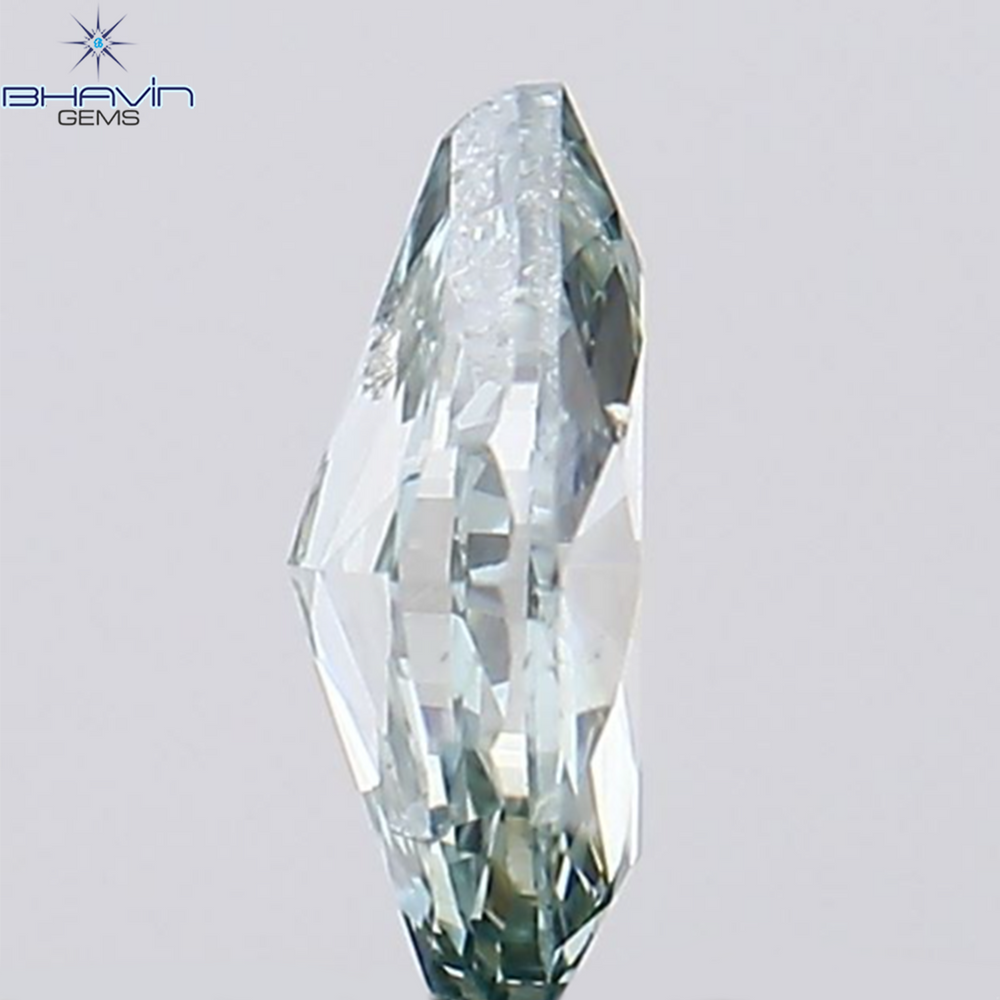 0.15 CT Marquise Shape Natural Diamond Bluish Green Color SI1 Clarity (4.48 MM)