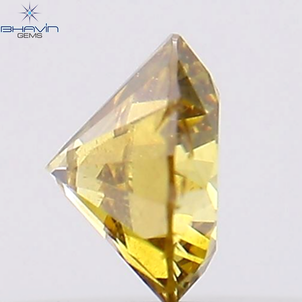 0.21 CT Round Shape Natural Diamond Orange Color SI2 Clarity (3.80 MM)