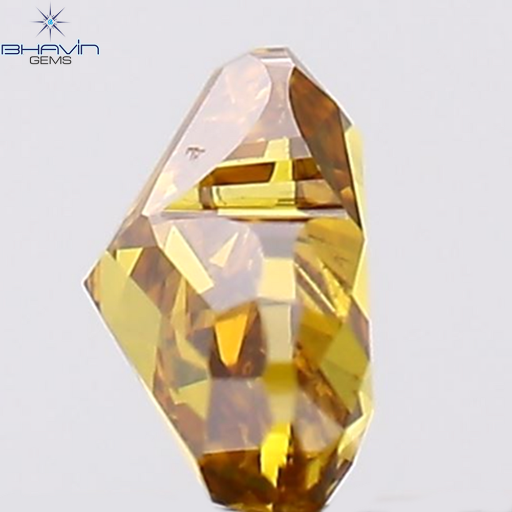 0.26 CT Heart Shape Natural Diamond Orange Color SI1 Clarity (3.50 MM)