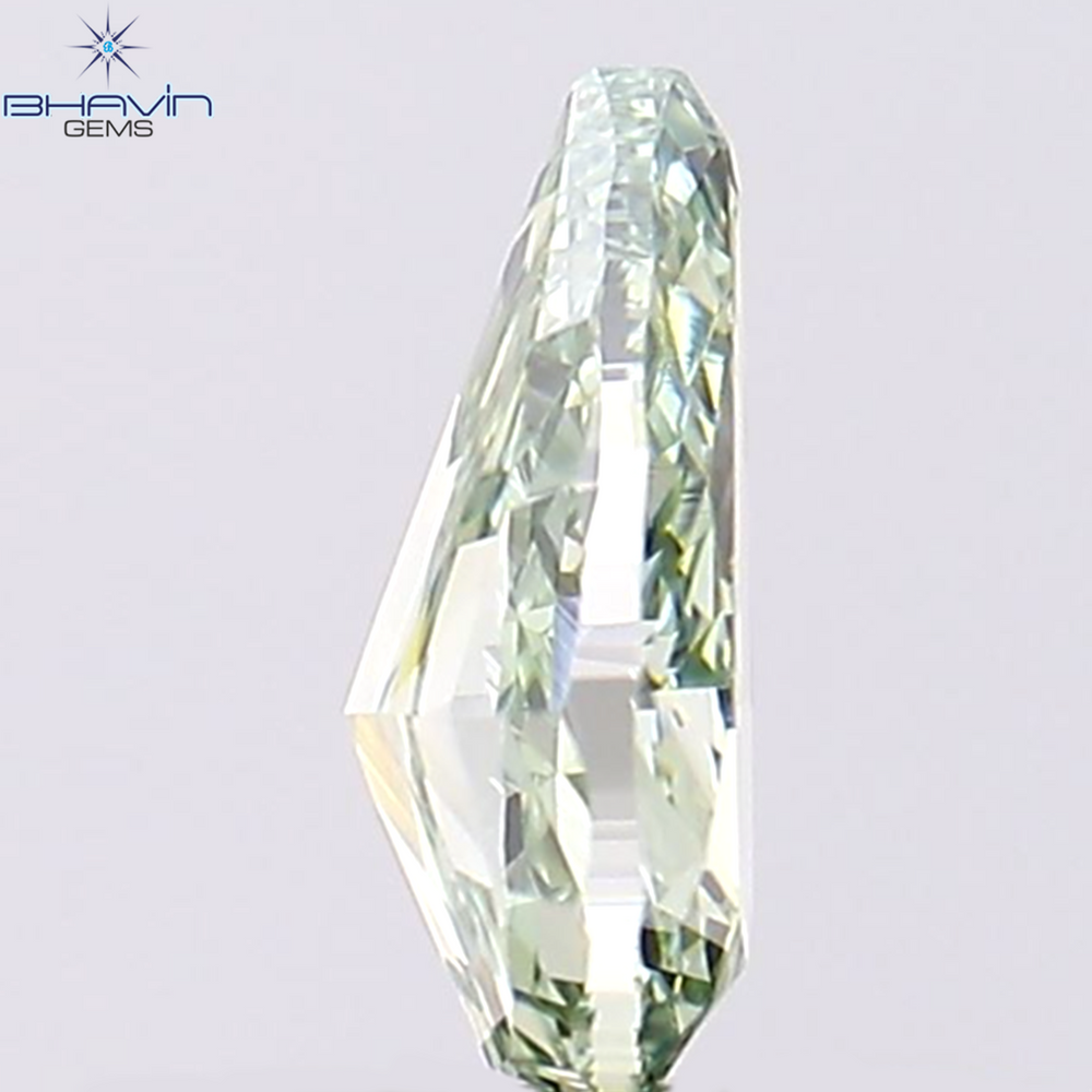 0.75 CT Pear Shape Natural Diamond Bluish Green Color VS2 Clarity (7.30 MM)