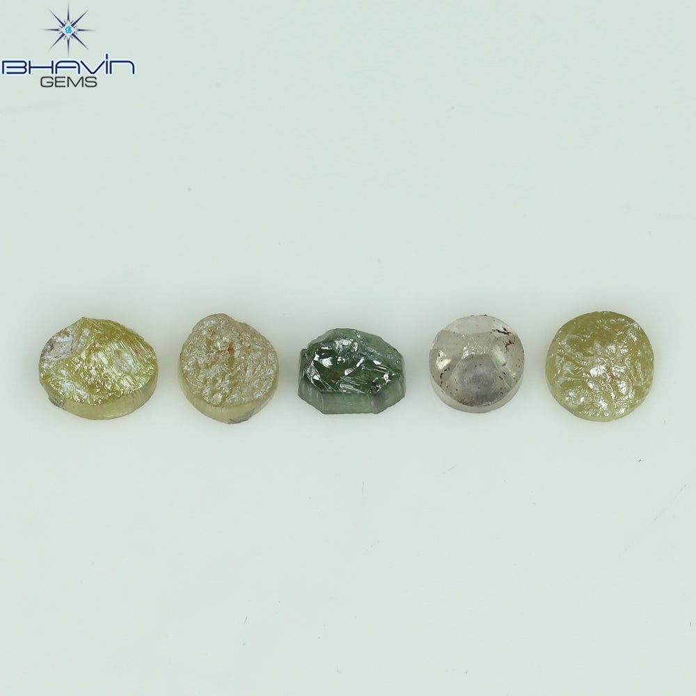 1.08 CT /5 Pcs Uncut Shape Mix Color Natural Loose Diamond I3 Clarity (4.17 MM)