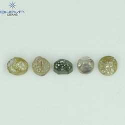 1.08 CT /5 Pcs Uncut Shape Mix Color Natural Loose Diamond I3 Clarity (4.17 MM)