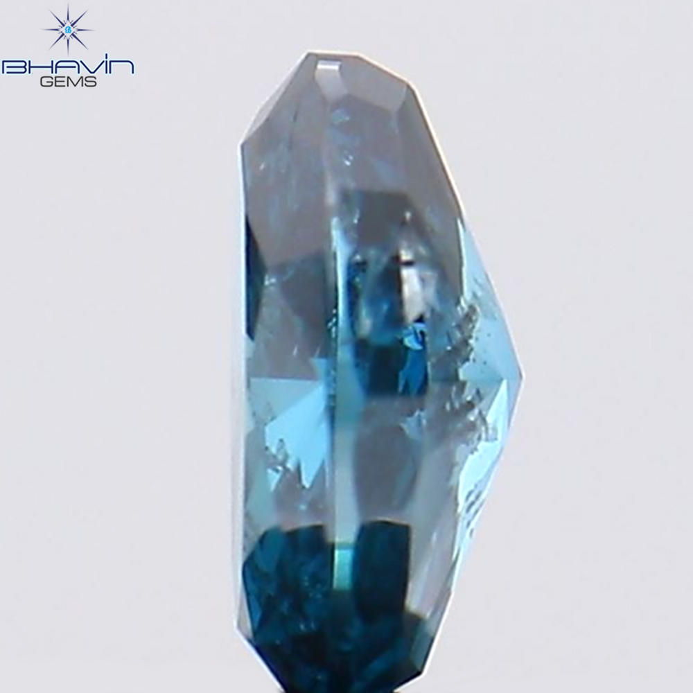 0.19 CT Oval Shape Natural Diamond Blue Color SI1 Clarity (4.26 MM)