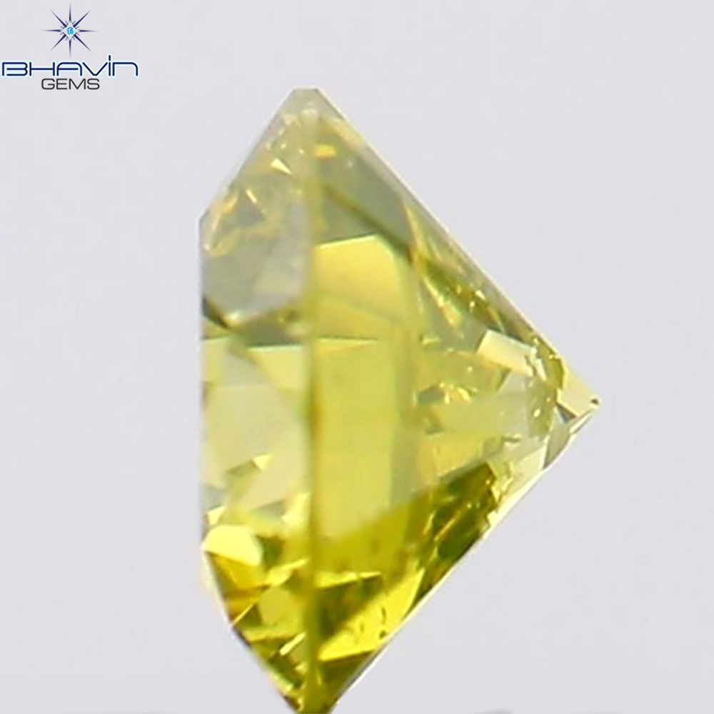 0.16 CT Round Shape Natural Diamond Green Yellow Color SI1 Clarity (3.50 MM)