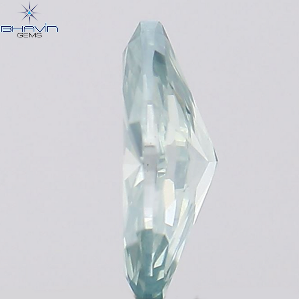 0.15 CT Marquise Shape Natural Diamond Bluish Green Color VS2 Clarity (4.95 MM)