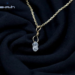 Diamond Pendant Rough Diamond White Gray Diamond Yellow Gold Pendant Bridal Necklace Pendant