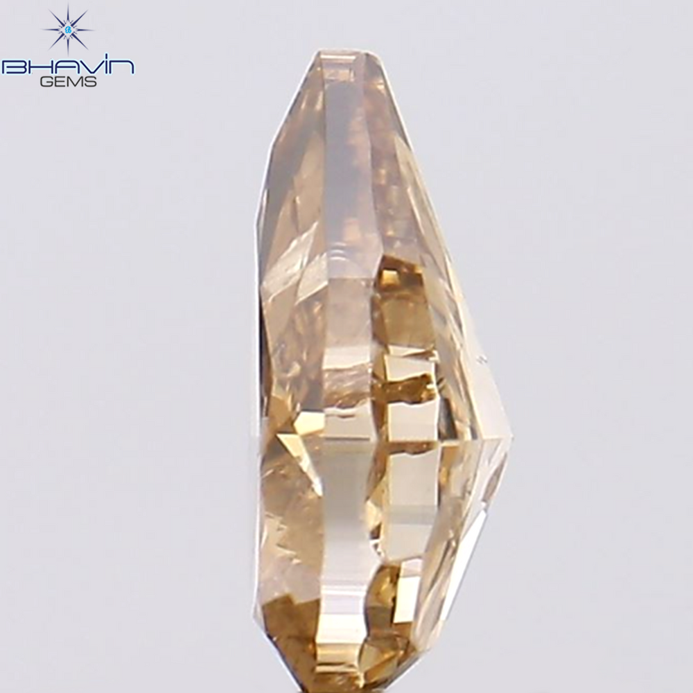 0.44 CT Pear Shape Natural Diamond Brown Color SI1 Clarity (6.15 MM)