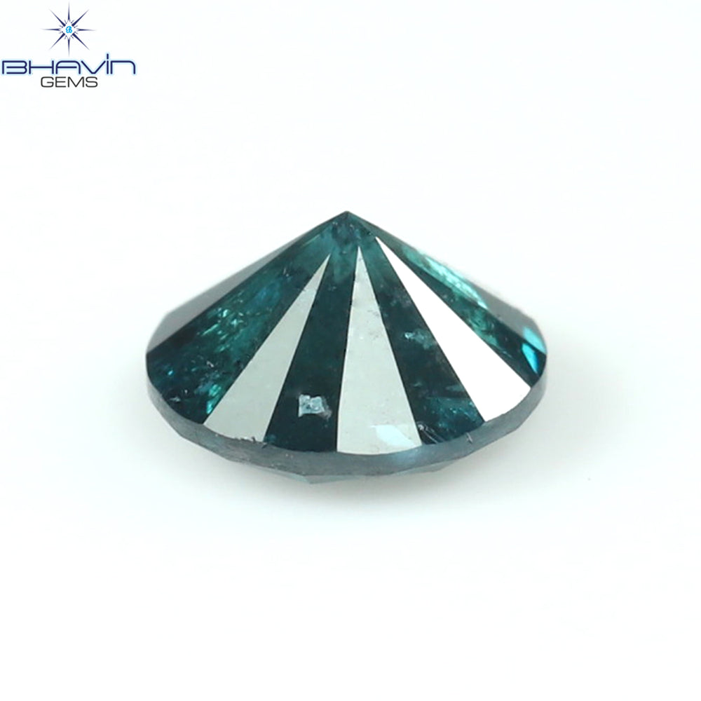 0.40 CT Round Diamond Natural Diamond Blue Color I3 Clarity (4.66 MM)