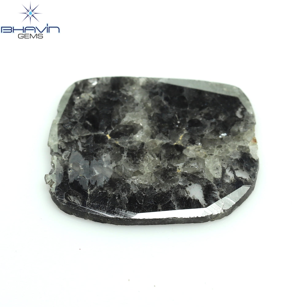2.70 CT Slice Shape Natural Diamond Salt And Pepper Color I3 Clarity (15.64 MM)