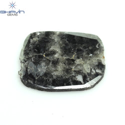 2.70 CT Slice Shape Natural Diamond Salt And Pepper Color I3 Clarity (15.64 MM)