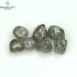 2.17 CT/7 Pcs Rough Shape Salt And Pepper Color Natural Diamond I3 Clarity (3.77 MM)
