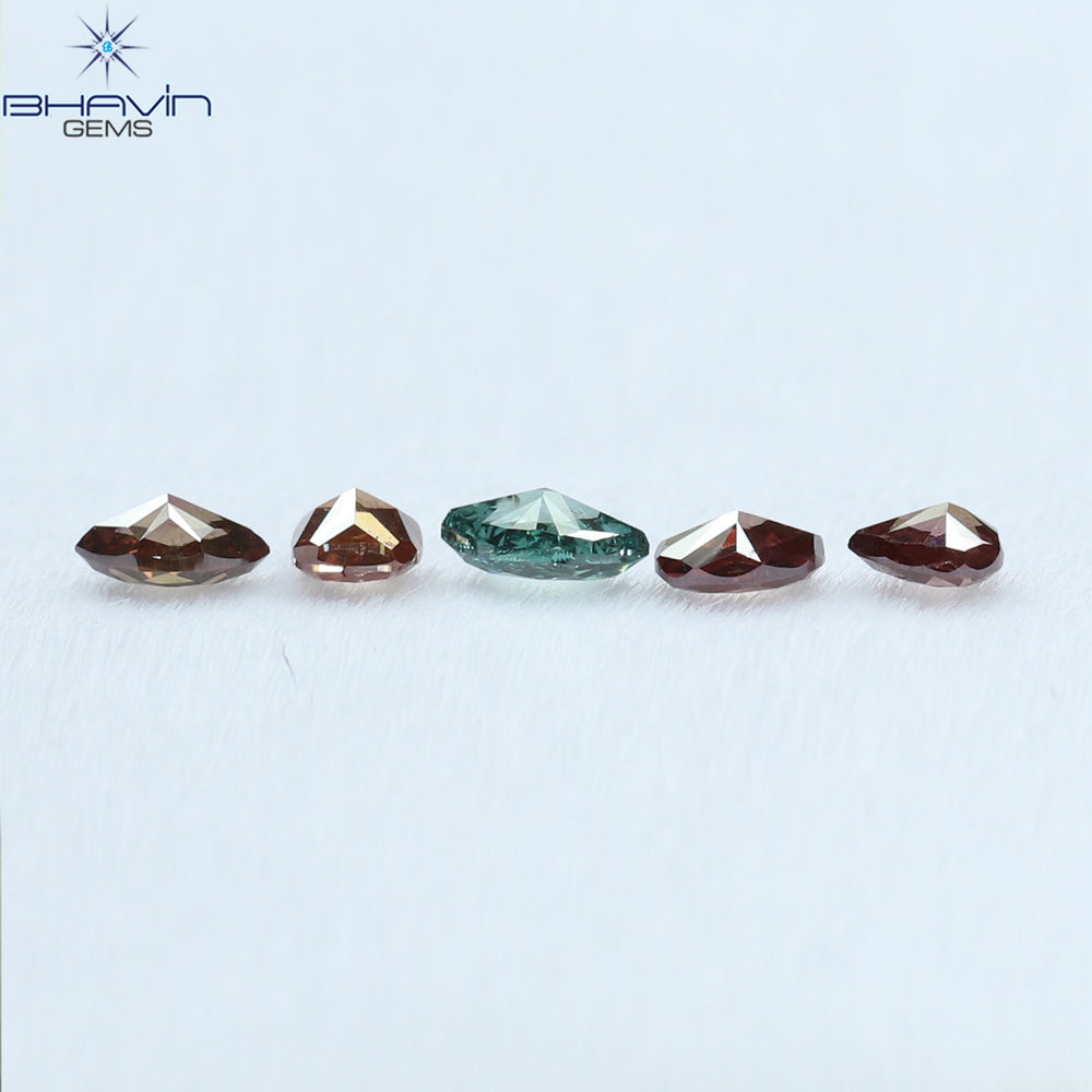 0.47 CT/5 Pcs Mix Shape Natural Diamond Pink Color SI Clarity (3.00 MM)