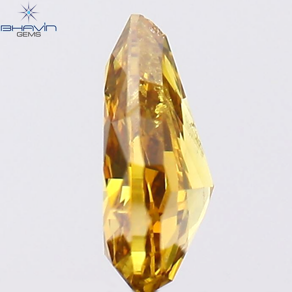 0.21 CT Pear Shape Natural Diamond Orange Color SI1 Clarity (4.85 MM)