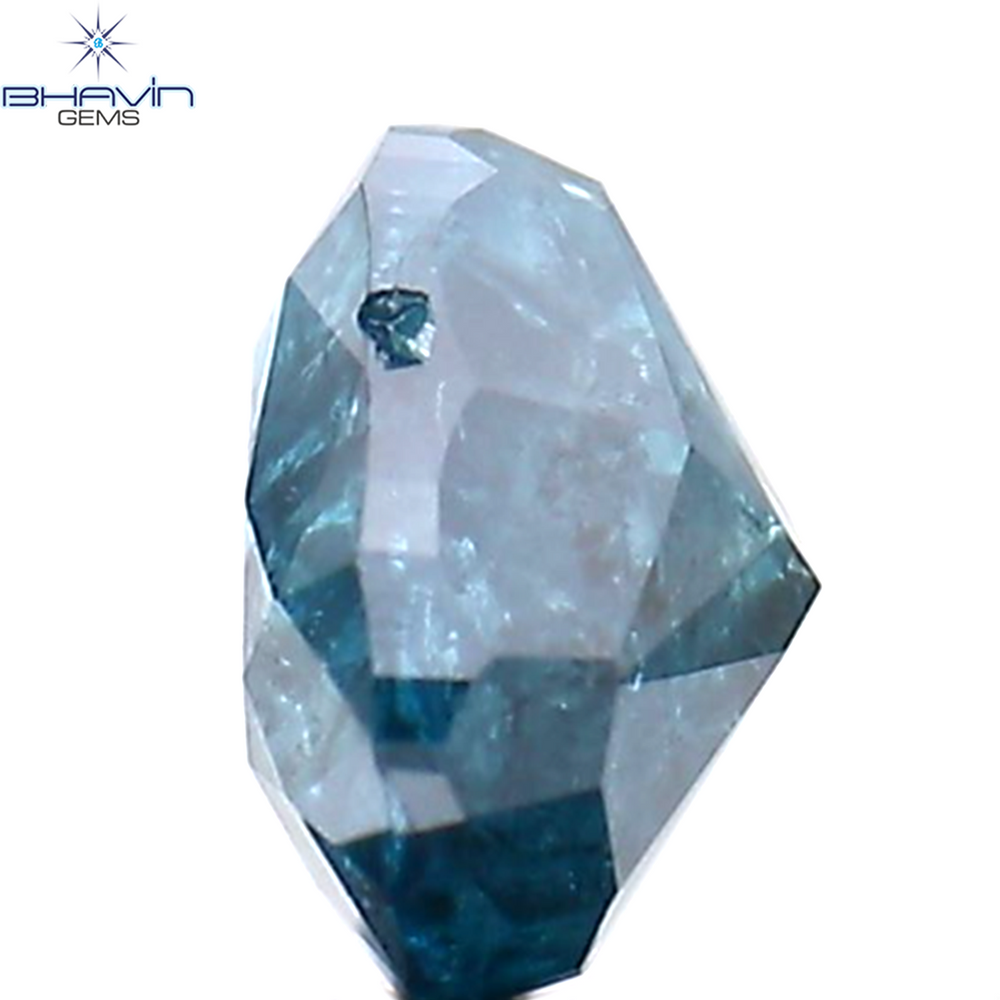 0.46 CT Heart Shape Natural Diamond Blue Color I3 Clarity (4.66 MM)