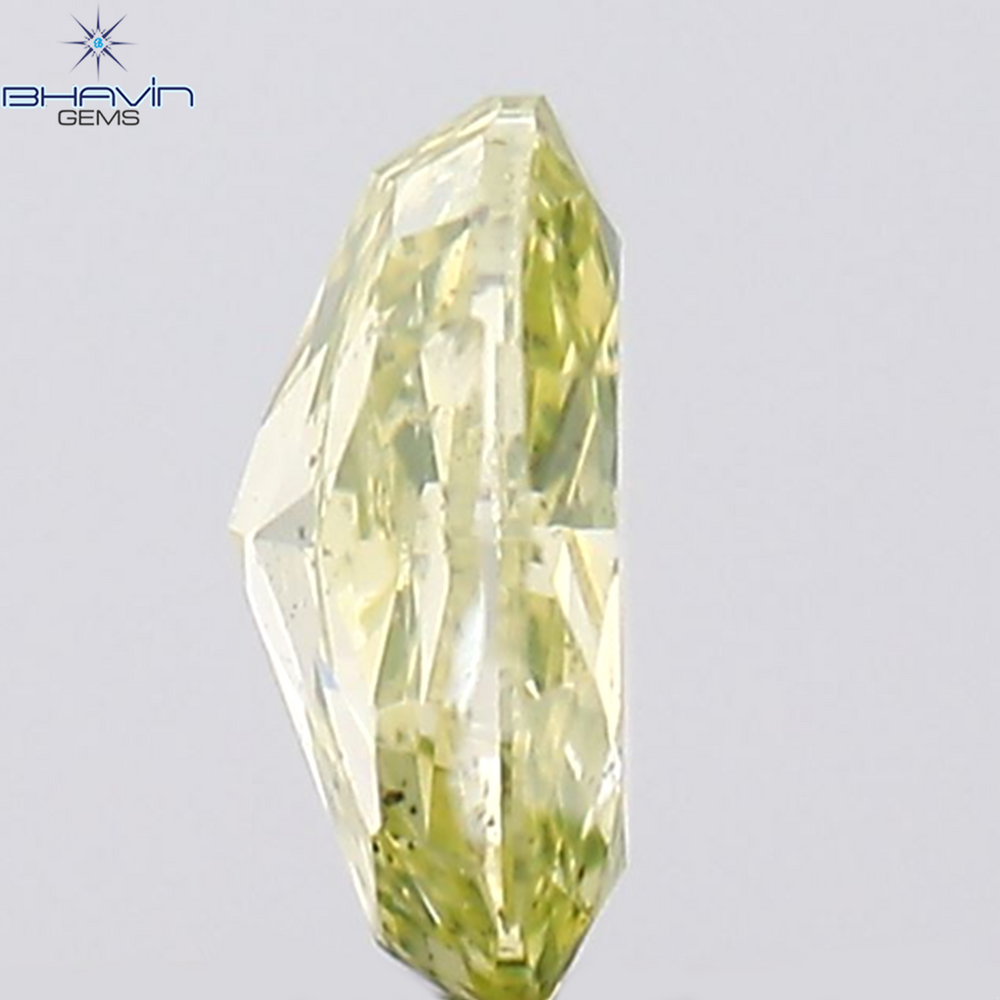 0.14 CT Oval Shape Natural Diamond Greenish Yellow Color SI2 Clarity (3.82 MM)