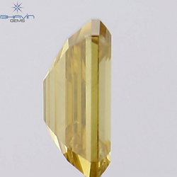 0.51 CT Emerald Shape Natural Diamond Orange Color SI2 Clarity (5.69 MM)