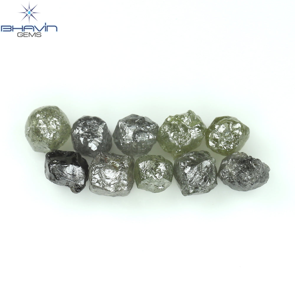 5.29 CT/10 PCS Rough Shape Grey Color Natural Diamond I3 Clarity (4.14 MM)